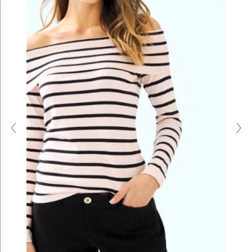 NWT LILLY PULITZER off-the-shoulder Clarette sweater XL